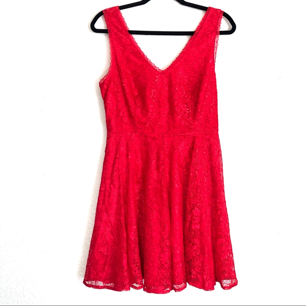 Express Red Lace Dress